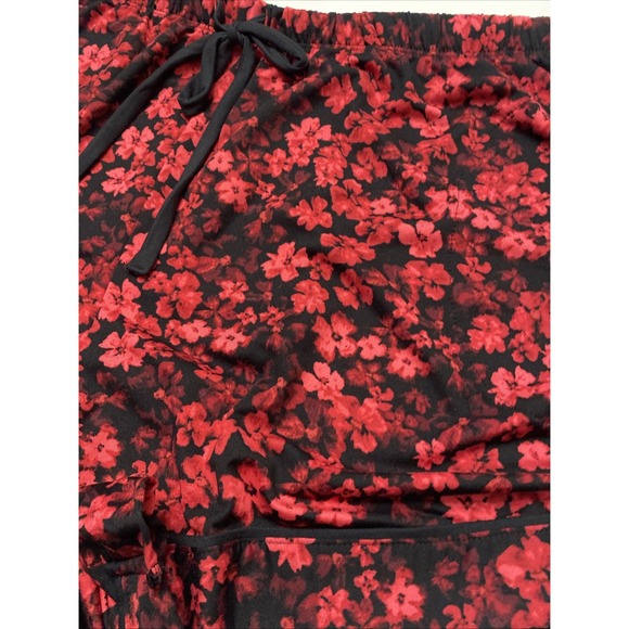 Vera Wang 2 piece womens xl Pj Soft Polyester 3/4 Sleeve Red Floral          791 - Picture 6 of 15